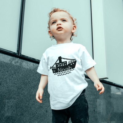 Shirt 56–110 Stoomboot met naam