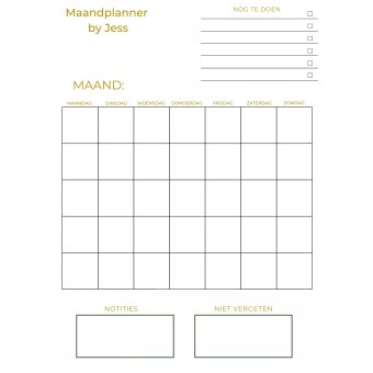 Maandplanner by Jess