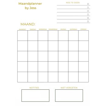 Maandplanner by Jess