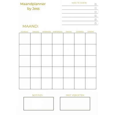 Maandplanner by Jess